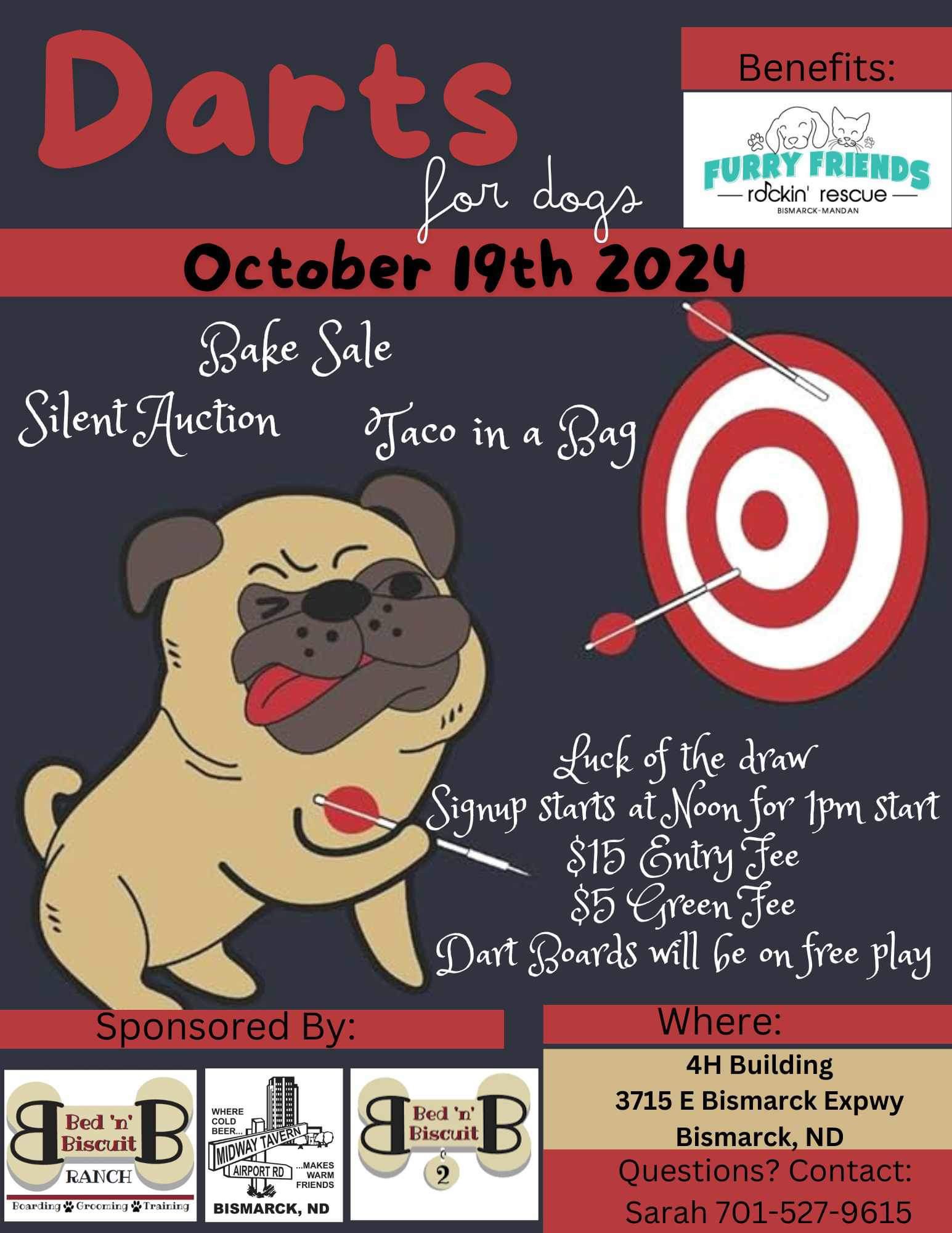 Darts for Dogs Event Information on October 19, 2024